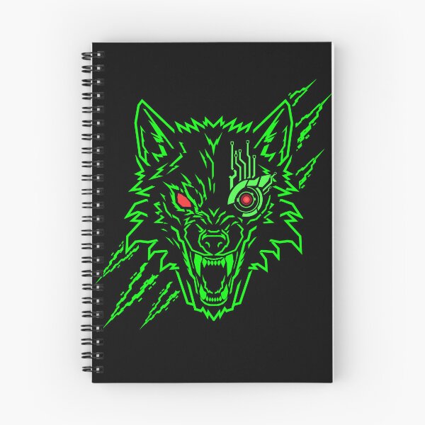 Item preview, Neon Green Cyber Wolf Cyborg Head | Futuristic Sci-Fi Robot Wolf Cyberpunk Art designed and sold by Neon_Ronin.