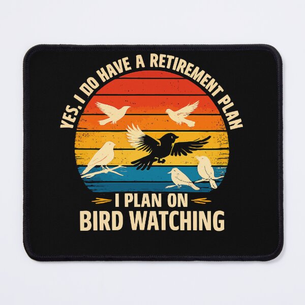 Item preview, My Retirement Plan Is Birds - Funny Bird Watching Retro Sunset Art designed and sold by BendyBeasts.