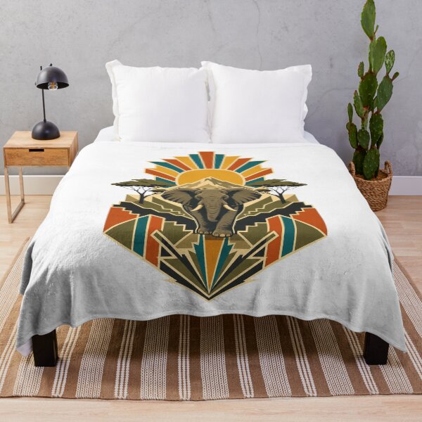 Item preview, Tanzania Elephant Vintage African Savanna Wildlife Illustration designed and sold by AMICO77.