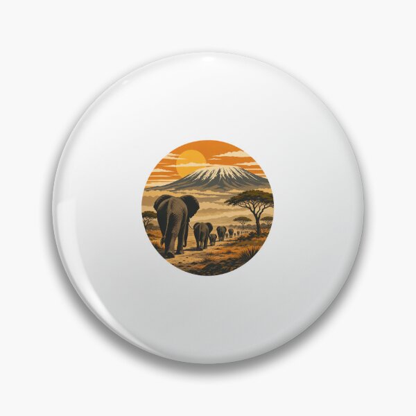Item preview, Tanzania Elephant Vintage African Savanna Wildlife Illustration designed and sold by AMICO77.