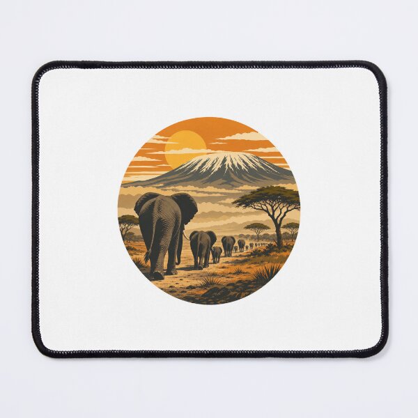 Item preview, Tanzania Elephant Vintage African Savanna Wildlife Illustration designed and sold by AMICO77.