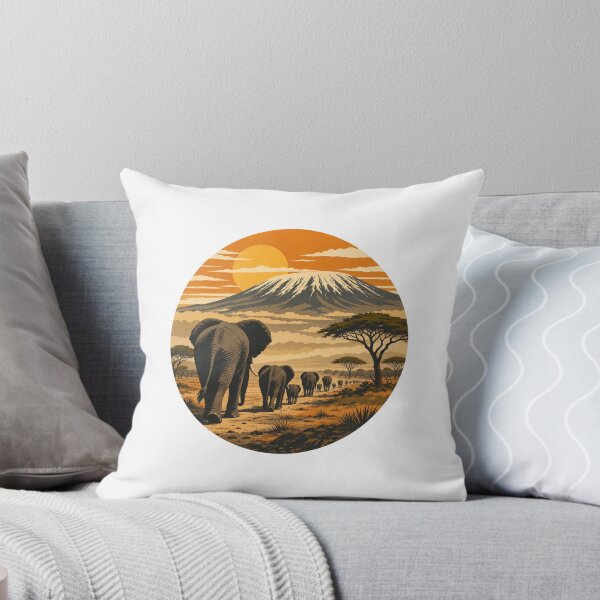 Item preview, Tanzania Elephant Vintage African Savanna Wildlife Illustration designed and sold by AMICO77.