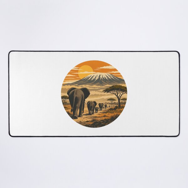 Item preview, Tanzania Elephant Vintage African Savanna Wildlife Illustration designed and sold by AMICO77.