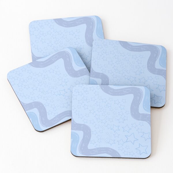 Item preview, Dreamy Pastel Blue Starry Waves Abstract Pattern Art designed and sold by NOUURRRR.
