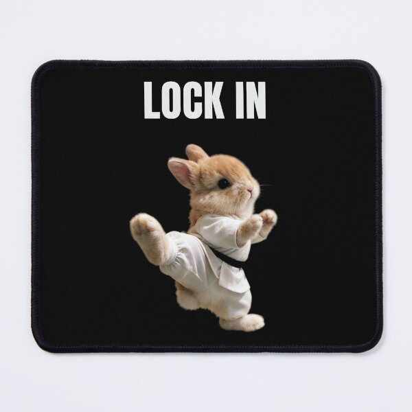 Item preview, Funny Karate Taekwondo Bunny Lock In Motivation Martial Arts [Black Shirt Only] designed and sold by Off-Road-Zone.