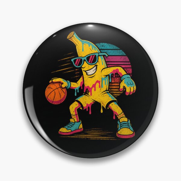 Item preview, Retro Banana Playing Basketball Cool Neon Vintage designed and sold by Moizento.