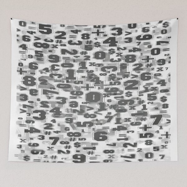 Item preview, Varsity Number Collage - Monochrome Mathematical Abstract Pattern designed and sold by RAYBIL.
