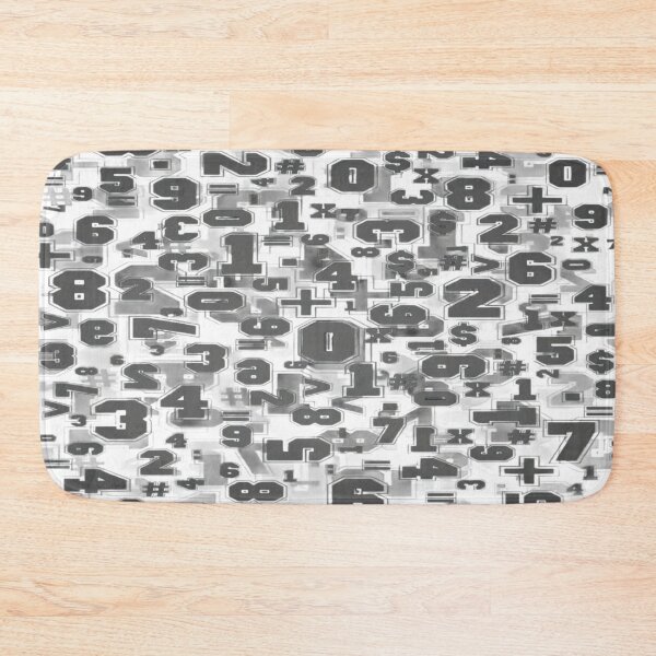 Item preview, Varsity Number Collage - Monochrome Mathematical Abstract Pattern designed and sold by RAYBIL.