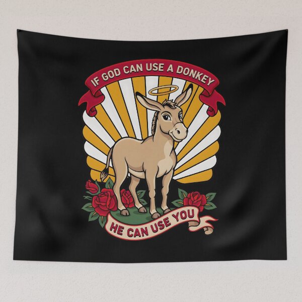Item preview, If God Can Use A Donkey He Can Use You Jesus Faith Inspired Funny Christian designed and sold by Redgiant87x.
