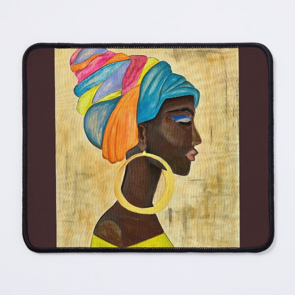 Item preview, AFRICAN WOMAN | oil painting style | Unique ART Design | Afro style designed and sold by Baroness Swan.