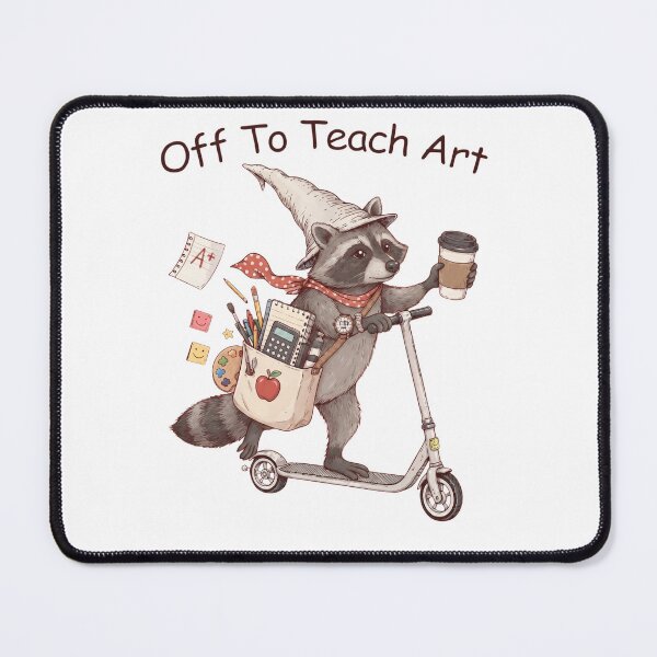 Item preview, Off to Teach Art Teacher Raccoon Funny Back to School designed and sold by rachid-elmesafy.
