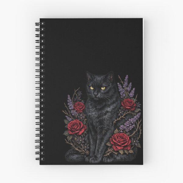 Item preview, Gothic Black Cat Red Roses Witchy Botanical Floral Art designed and sold by WERSY.