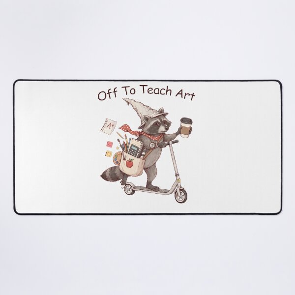 Item preview, Off to Teach Art Teacher Raccoon Funny Back to School designed and sold by rachid-elmesafy.