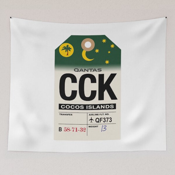 Item preview, Cocos Islands (CCK) Airline Luggage Tag designed and sold by travelwitheric.