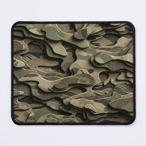 Item preview, 3D Relief Camouflage - Textured Woodland Military Pattern with Depth Effect designed and sold by RAYBIL.
