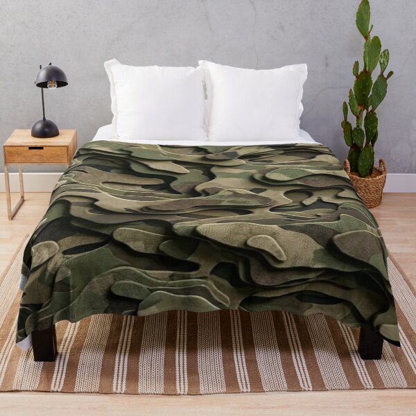 Item preview, 3D Relief Camouflage - Textured Woodland Military Pattern with Depth Effect designed and sold by RAYBIL.