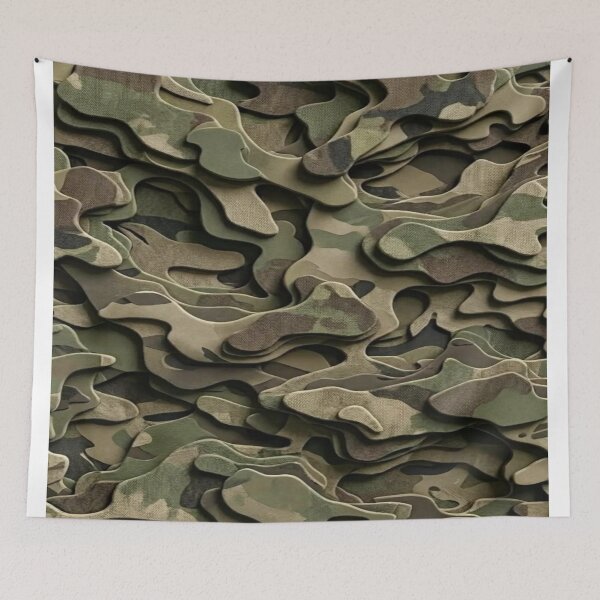 Item preview, 3D Relief Camouflage - Textured Woodland Military Pattern with Depth Effect designed and sold by RAYBIL.