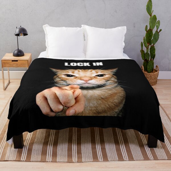 Item preview, Funny Ginger Cat "Lock In" Motivation Uncle Sam Meme [Black Shirt Only] designed and sold by Off-Road-Zone.