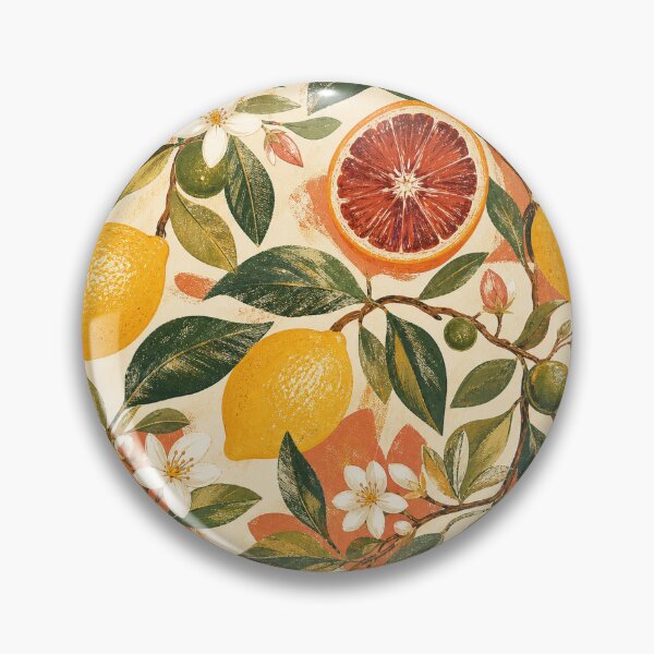 Item preview, Patrón de gouache de la arboleda de cítricos designed and sold by VerdantStudio.