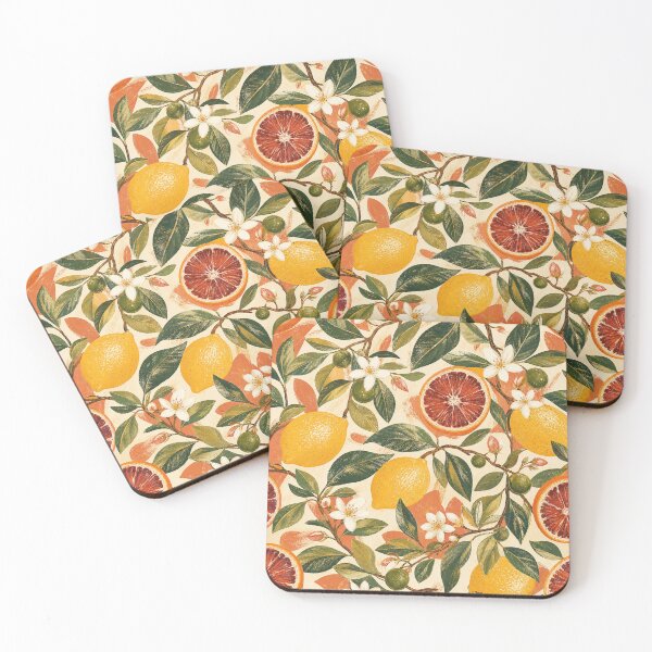 Item preview, Citrus Grove Gouache Pattern designed and sold by VerdantStudio.
