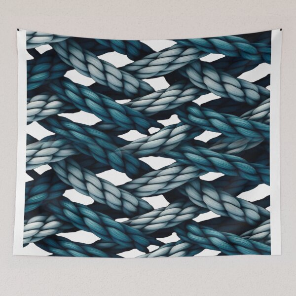 Item preview, Blue Braided Rope Pattern - Nautical Design & Interlaced 3D Texture designed and sold by RAYBIL.