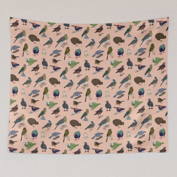 Item preview, Birds of New Zealand - Peach designed and sold by KitschClub.