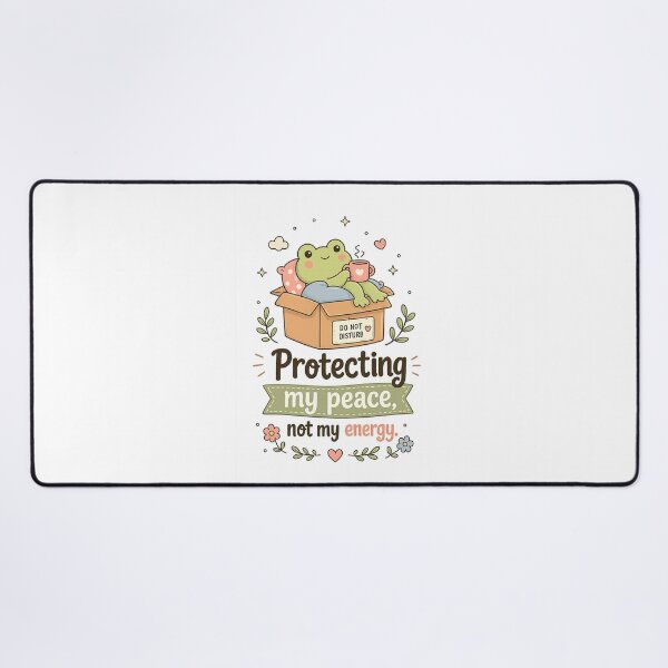 Item preview, Protecting My Peace Cute Frog Self Care Sticker | Cozy Kawaii Frog Illustration designed and sold by LittleJoyStudio.Art.