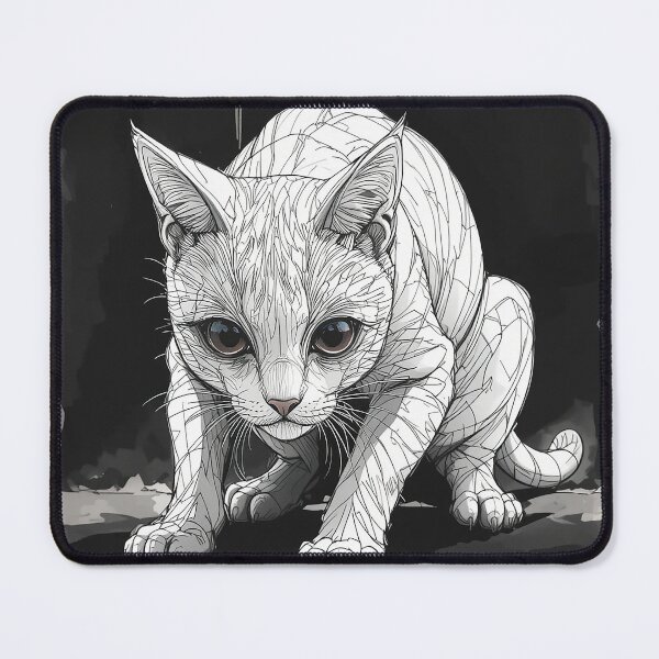 Item preview, Stealth Hunter Cat Line Art – Minimalist Pouncing Cat Illustration | Modern Black & White Feline Design designed and sold by PixPixari.