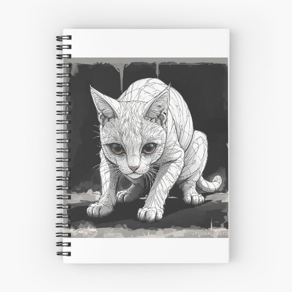 Item preview, Stealth Hunter Cat Line Art – Minimalist Pouncing Cat Illustration | Modern Black & White Feline Design designed and sold by PixPixari.