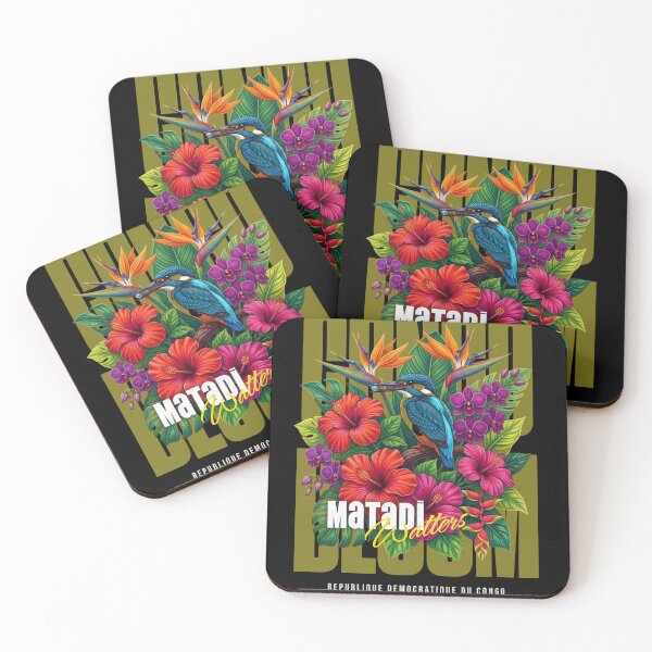 Item preview, Congo Bloom: Matadi – Vibrant Kingfisher & Floral Streetwear Tee designed and sold by SlyMido.