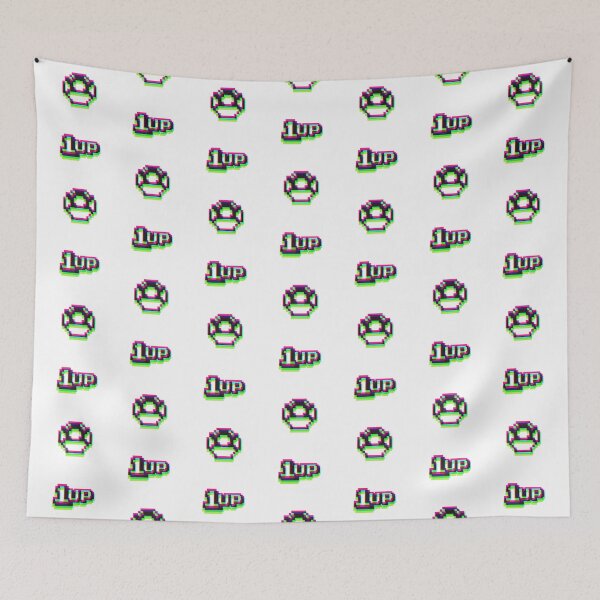 Item preview, 1up Mushroom Synthwave Pattern designed and sold by animinimal.