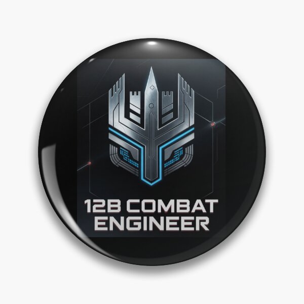 Item preview, 12B Combat Engineer — Futuristic Metallic Tech Emblem U.S. Army MOS Military Graphic designed and sold by GFamilyC.