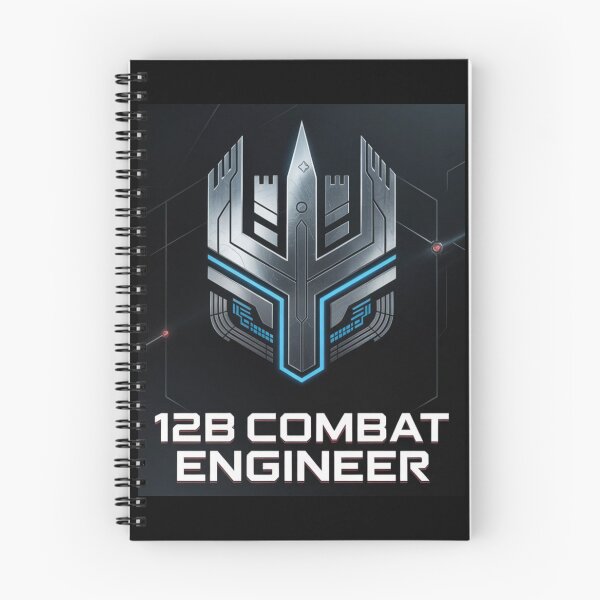 Item preview, 12B Combat Engineer — Futuristic Metallic Tech Emblem U.S. Army MOS Military Graphic designed and sold by GFamilyC.