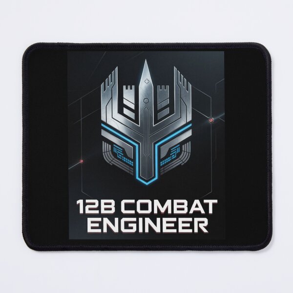 Item preview, 12B Combat Engineer — Futuristic Metallic Tech Emblem U.S. Army MOS Military Graphic designed and sold by GFamilyC.