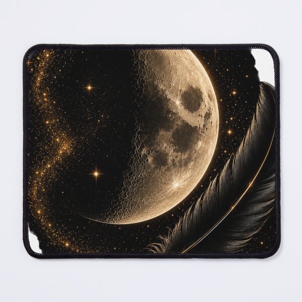 Item preview, The Moon Watches Those Who Wander | Mystical Moon & Raven Feather Dark Fantasy Design designed and sold by Druvibe.