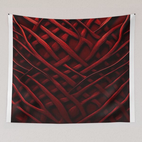 Item preview, Blood Red Weave - 3D Interlaced Organic Pattern on Black Background designed and sold by RAYBIL.