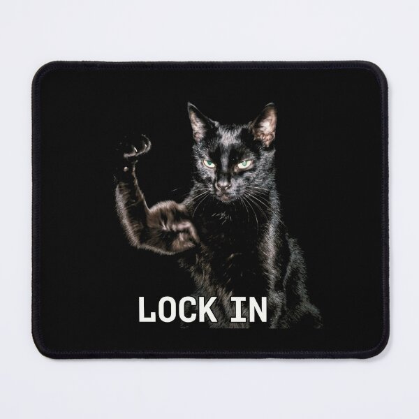 Item preview, Lock In Cat Shirt Funny Black Cat Buff Arm Shirt Gym Cat Meme [Black Shirt Only] designed and sold by Off-Road-Zone.