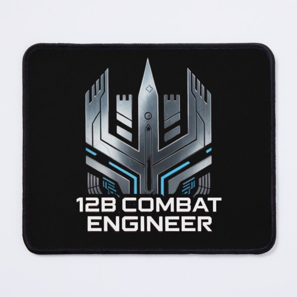 Item preview, 12B Combat Engineer — Futuristic Metallic Tech Emblem U.S. Army MOS Military Graphic Black Outline designed and sold by GFamilyC.