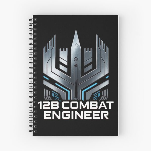 Item preview, 12B Combat Engineer — Futuristic Metallic Tech Emblem U.S. Army MOS Military Graphic Black Outline designed and sold by GFamilyC.
