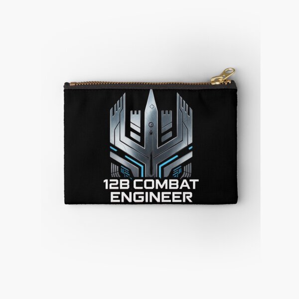 Item preview, 12B Combat Engineer — Futuristic Metallic Tech Emblem U.S. Army MOS Military Graphic Black Outline designed and sold by GFamilyC.