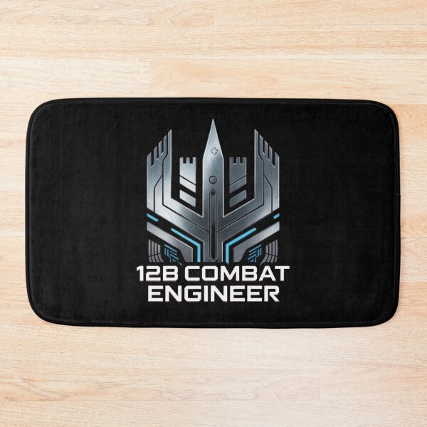 Item preview, 12B Combat Engineer — Futuristic Metallic Tech Emblem U.S. Army MOS Military Graphic Black Outline designed and sold by GFamilyC.