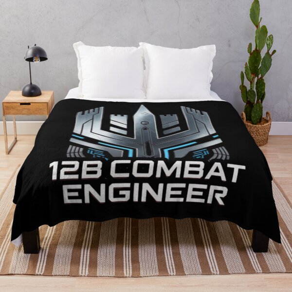 Item preview, 12B Combat Engineer — Futuristic Metallic Tech Emblem U.S. Army MOS Military Graphic Black Outline designed and sold by GFamilyC.