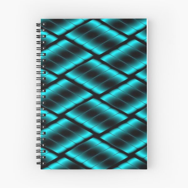 Item preview, Cyan Neon Scales - Luminous Futuristic Geometric Pattern on a Black Background designed and sold by RAYBIL.