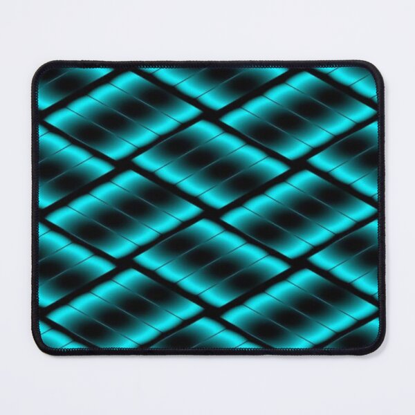 Item preview, Cyan Neon Scales - Luminous Futuristic Geometric Pattern on a Black Background designed and sold by RAYBIL.