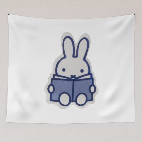 Item preview, bunny reading a blue book designed and sold by checolingo.
