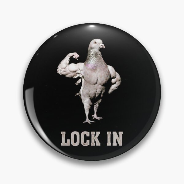 Item preview, Lock In Pigeon Shirt Funny Buff Pigeon T-Shirt Gym Pigeon Meme Tee Hilarious Bird Workout Top Gym Bro Gift Muscular Bird Fitness Apparel [Black Shirt Only] designed and sold by Off-Road-Zone.
