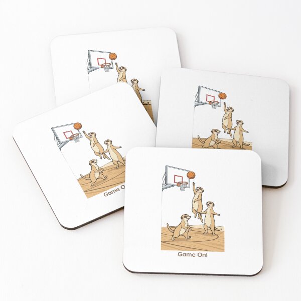 Item preview, Cute Meerkats Playing Basketball – Funny Sports Animal Illustration designed and sold by BCapybara.