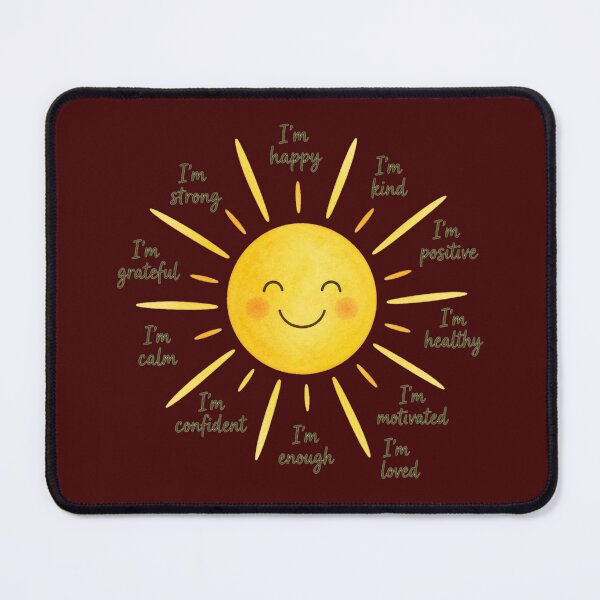 Item preview, Positive Affirmations Sun Cute Mental Health Motivation Design designed and sold by Evelashop.