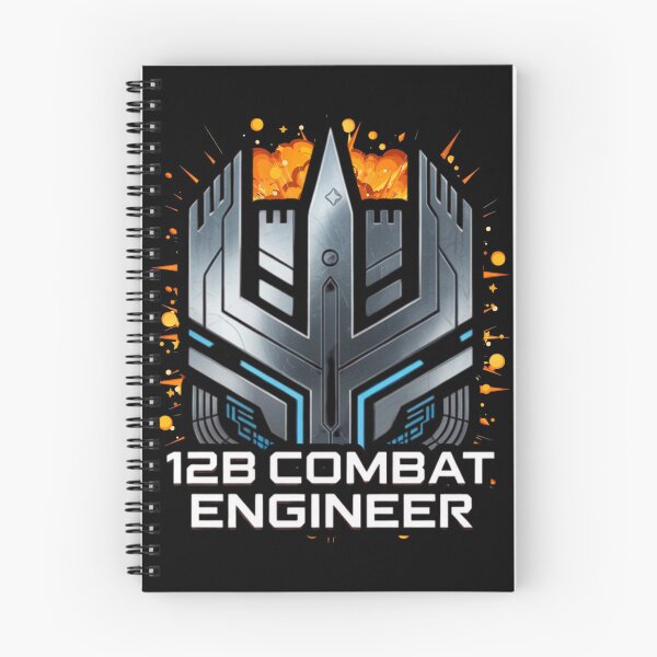 Item preview, 12B Combat Engineer — Futuristic Tech Mask Emblem with Explosion U.S. Army MOS Graphic designed and sold by GFamilyC.