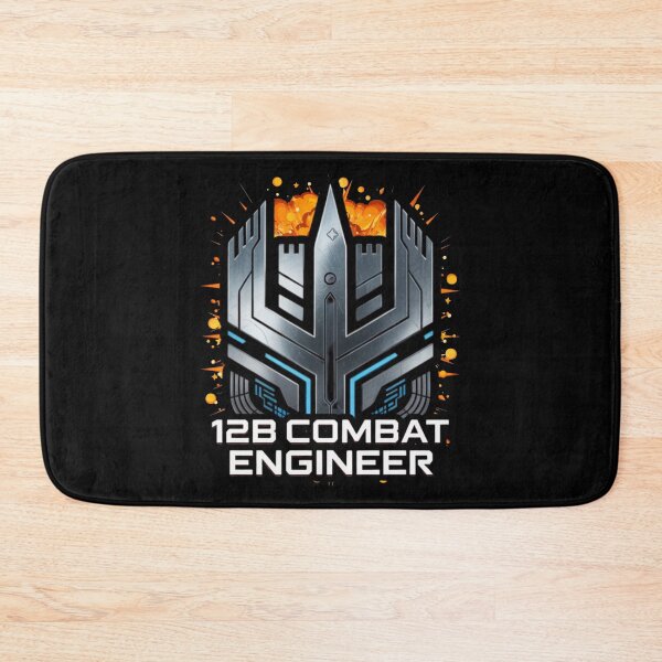 Item preview, 12B Combat Engineer — Futuristic Tech Mask Emblem with Explosion U.S. Army MOS Graphic designed and sold by GFamilyC.